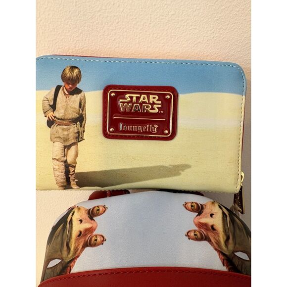 Loungefly Star Wars Phantom Menace Mini Backpack + Zip Around Wallet Bundle NEW - Picture 12 of 15